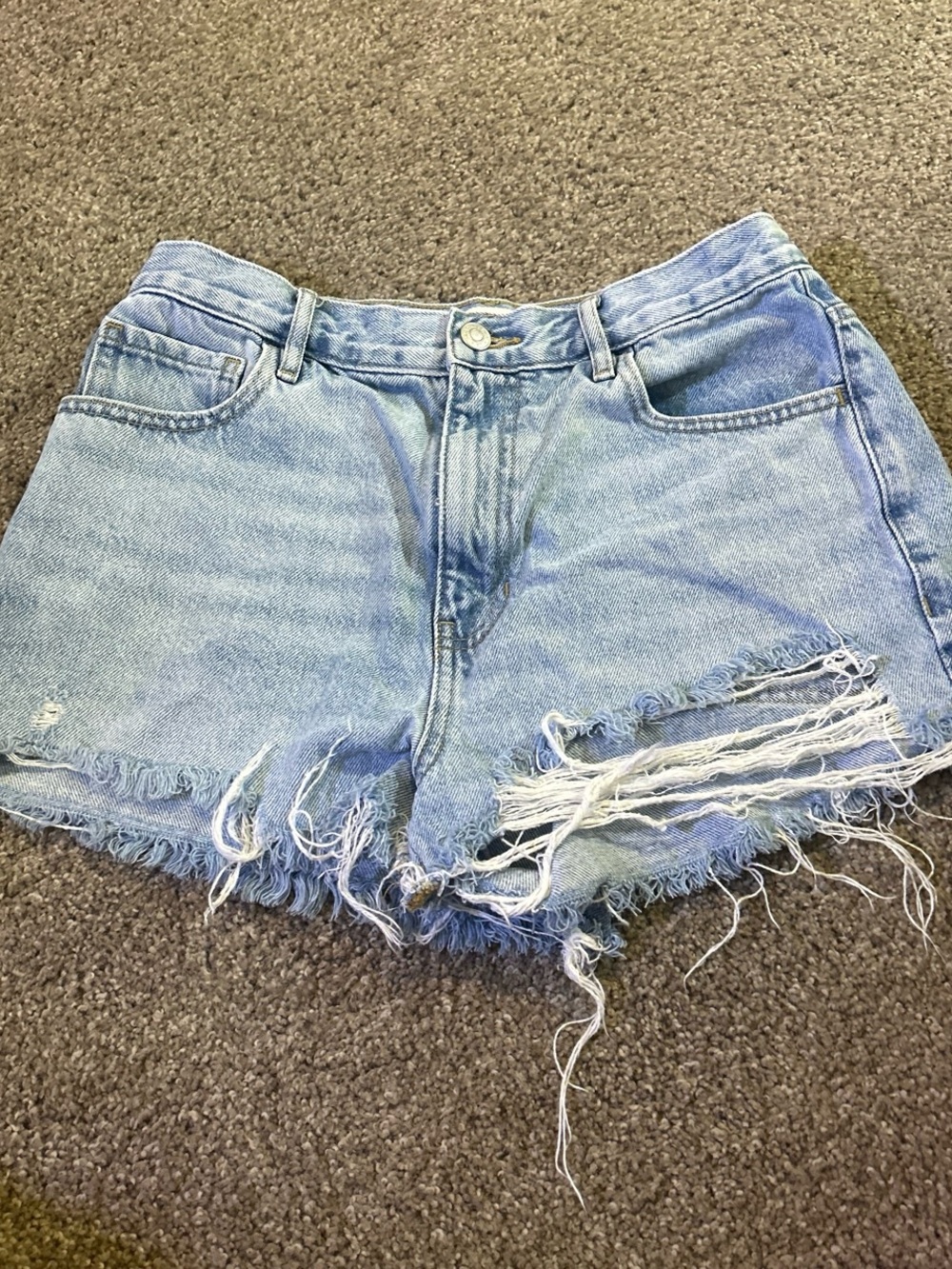 PacSun Light Wash Distressed Denim Cutoff Shorts